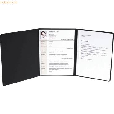 Bewerbungsmappe A4 3-teilig Karton 400g/qm schwarz-0