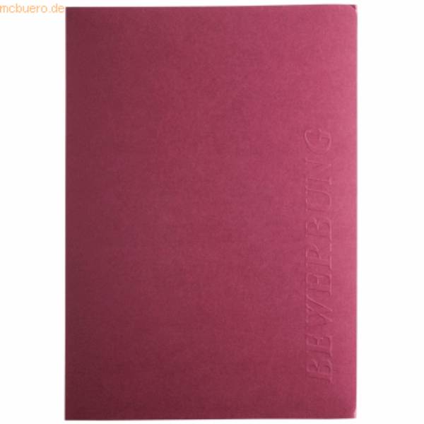 Bewerbungsmappe A4 3-teilig Karton 400g/qm bordeaux