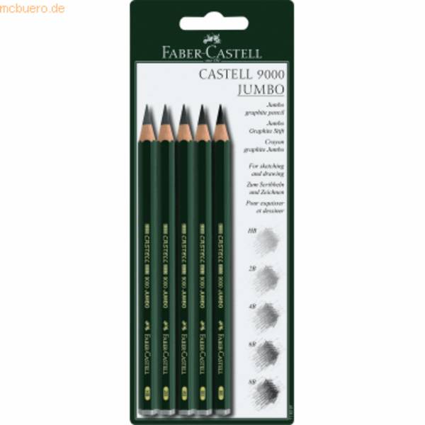 Faber-Castell 119397, Multi, Grün, Hexagonal, Sichtverpackung, 5 Stück(e)