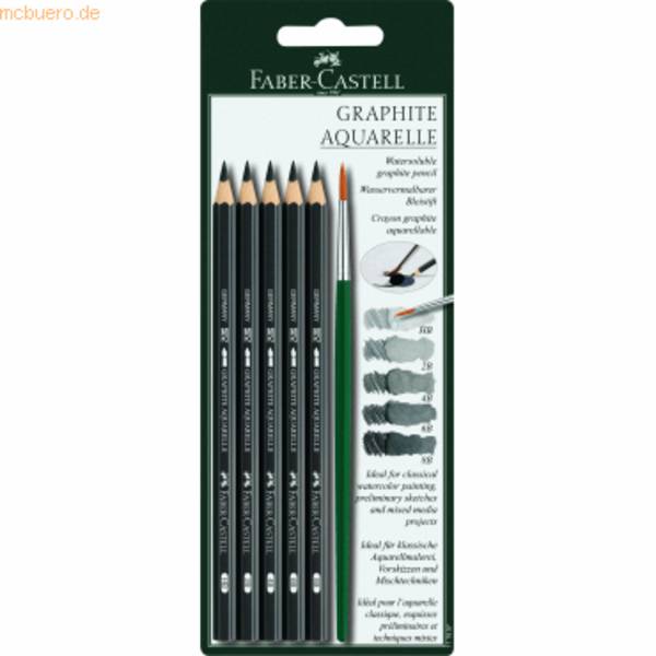 Faber-Castell GRAPHITE AQUARELLE - Bleistift - Grafit - 2B, 4B, 6B, 8B, HB - 3.3 mm (Packung mit 5)