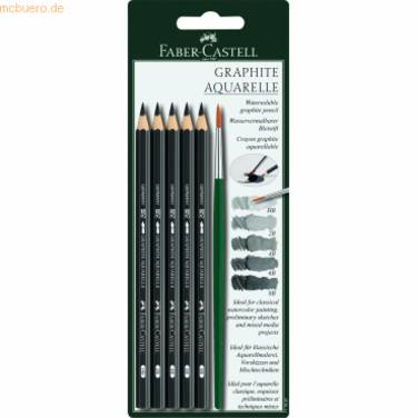 Faber-Castell GRAPHITE AQUARELLE - Bleistift - Grafit - 2B, 4B, 6B, 8B, HB - 3.3 mm (Packung mit 5)