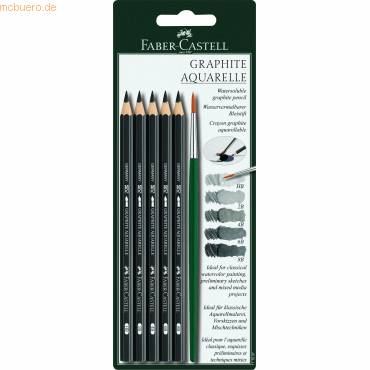 Faber-Castell GRAPHITE AQUARELLE - Bleistift - Grafit - 2B, 4B, 6B, 8B, HB - 3.3 mm (Packung mit 5)-0