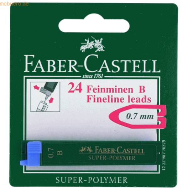 Faber-Castell Super-Polymer - Bleistiftmine - Superpolymer - B - 0.7 mm - 12 Stücke (Packung mit 2)