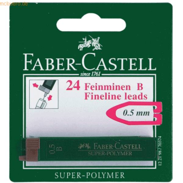Faber-Castell Super-Polymer - Bleistiftmine - Superpolymer - B - 0.5 mm (Packung mit 24)