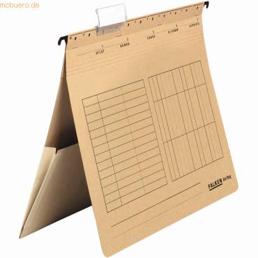 Hängehefter UniReg Kraftkarton 230g/qm kaufm. Heftung mit Tasche braun VE=5 Stück-0