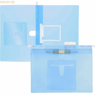Multi-Hängehefter A4 PP U-Clip/Heftzunge blau transluzent