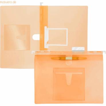 Multi-Hängehefter A4 PP U-Clip/Heftzunge orange transluzent