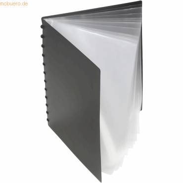 Sichtbuch A4 PP 20 Hüllen mit T-Stanzung 6mm-Ringe schwarz-0