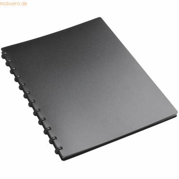 Sichtbuch A4 PP 20 Hüllen mit T-Stanzung 6mm-Ringe schwarz-1