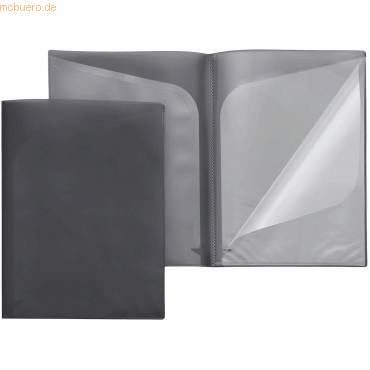 Sichtbuch Quickload A4 6 Innentaschen PP anthrazit transluzent-0