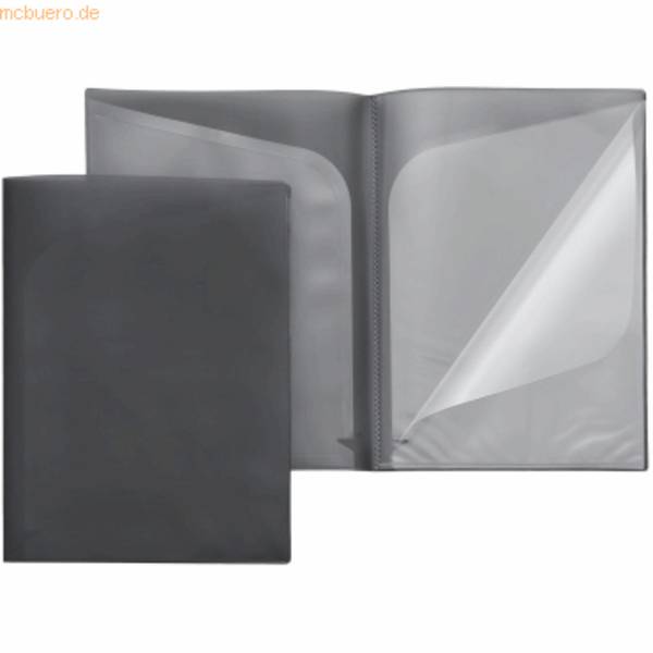 Sichtbuch Quickload A4 6 Innentaschen PP anthrazit transluzent