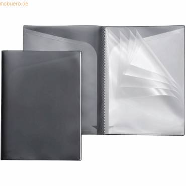 Sichtbuch Quickload A4 14 Innentaschen PP anthrazit transluzent-0