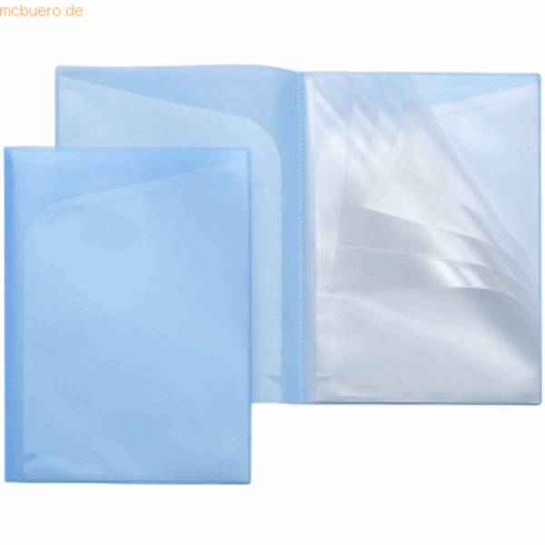 Sichtbuch Quickload A4 14 Innentaschen PP blau transluzent