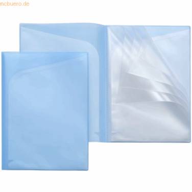 Sichtbuch Quickload A4 14 Innentaschen PP blau transluzent