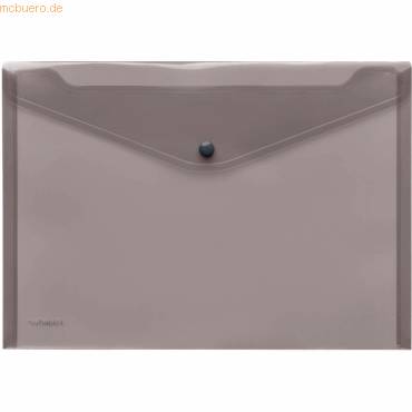 Dokumentenmappe A4 PP Druckknopf rauchtopas transparent-0