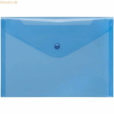 Dokumentenmappe A5 PP Druckknopf blau transparent-0