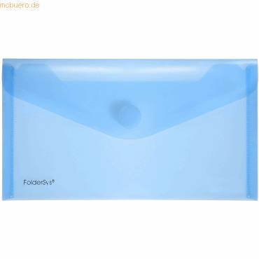 Dokumentenmappe DINlang PP Klettverschluss blau transparent-0