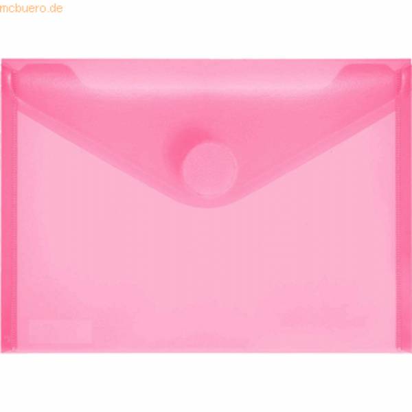Dokumentenmappe A6 quer PP Klettverschluss rot transparent