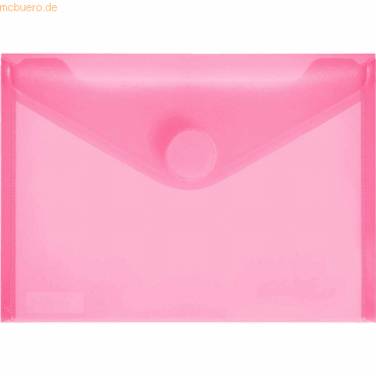 Dokumentenmappe A6 quer PP Klettverschluss rot transparent