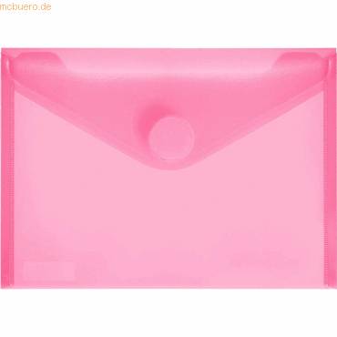 Dokumentenmappe A6 quer PP Klettverschluss rot transparent-0