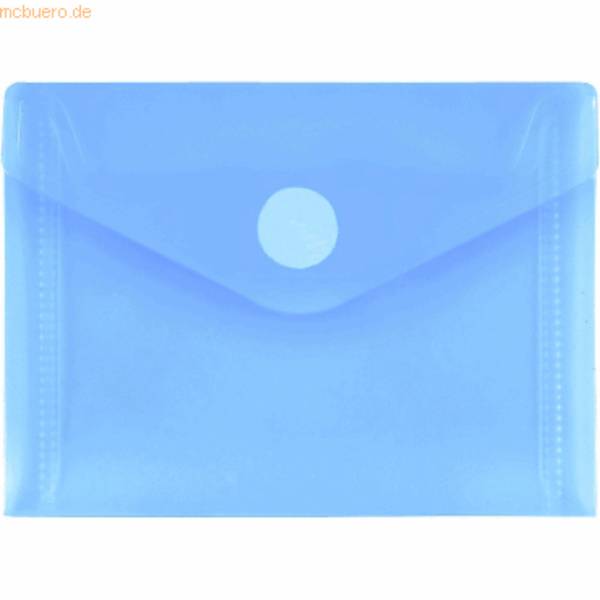 Dokumentenmappe A7quer PP Klettverschluss blau transparent