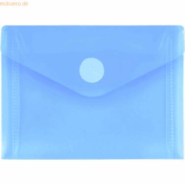 Dokumentenmappe A7quer PP Klettverschluss blau transparent