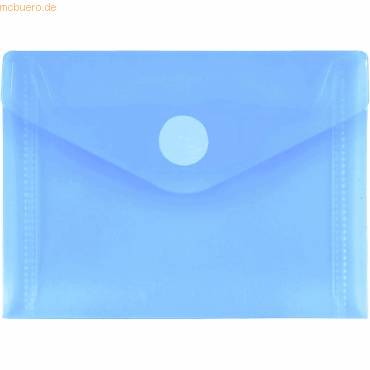 Dokumentenmappe A7quer PP Klettverschluss blau transparent-0