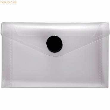 Visitenkartentasche 105x65mm PP Klettverschluss transparent/schwarz-0