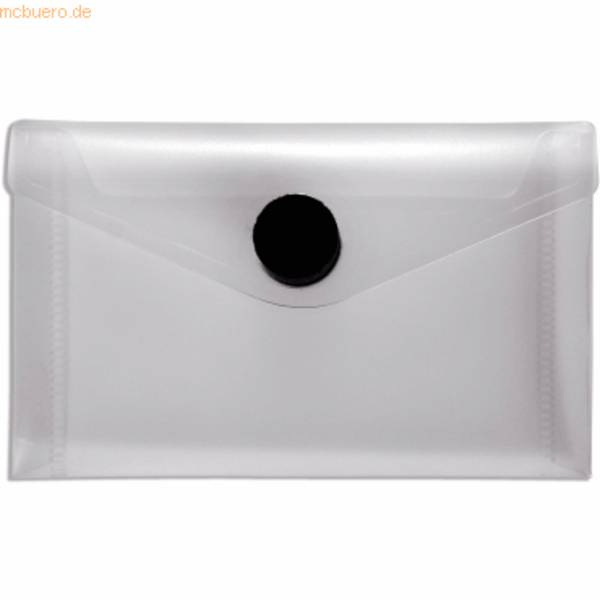 Visitenkartentasche 105x65mm PP Klettverschluss transparent/schwarz