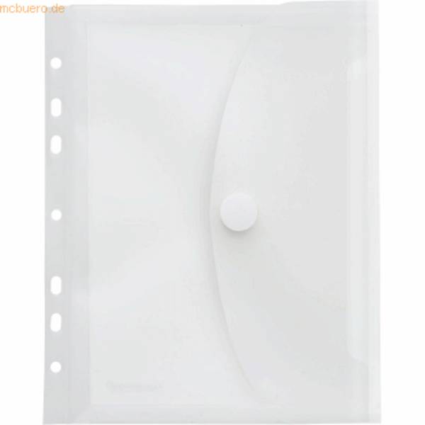 Dokumentenmappe PP A5 20mm Falte, Abheftrand, Klettverschluss transparent