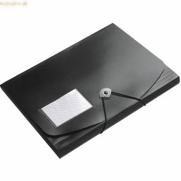 Sammelmappe Jumbo A4 PP mit Gummizug schwarz-1