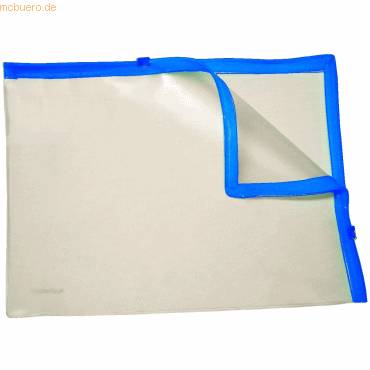 Gleitverschlusstasche A5 PVC mit 2 Plastikzips Zipp blau-0
