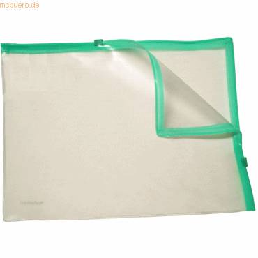 Gleitverschlusstasche A5 PVC mit 2 Plastikzips Zipp grün-0