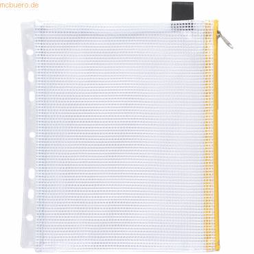 Reißverschluss-Beutel A5 PVC mit Abheftrand und Zip gelb-0