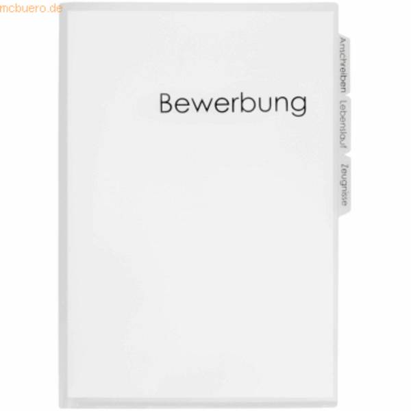 Bewerbungshülle A4 PP 3 Fächer mit Aufdruck transparent-transparent
