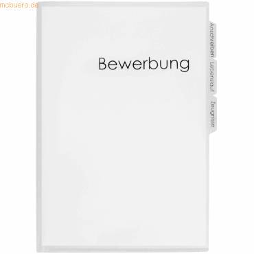 Bewerbungshülle A4 PP 3 Fächer mit Aufdruck transparent-transparent-0