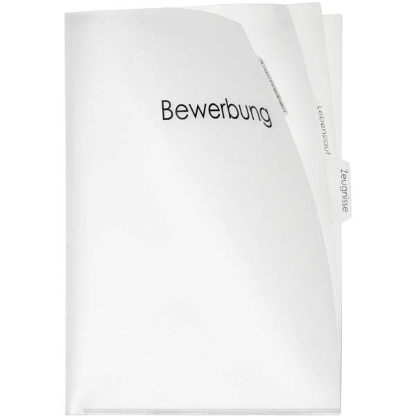 Bewerbungshülle A4 PP 3 Fächer mit Aufdruck transparent-transparent-1
