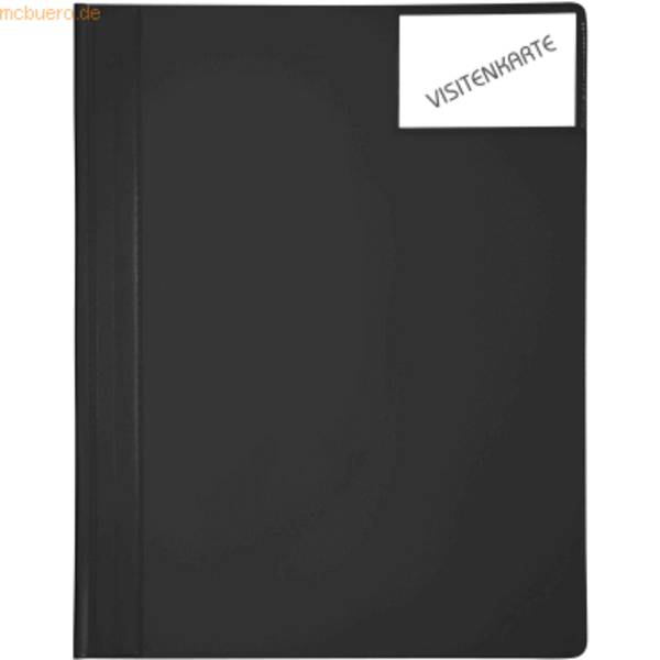 Schnellhefter A4+ PP mit Innentaschen vollfarbig schwarz