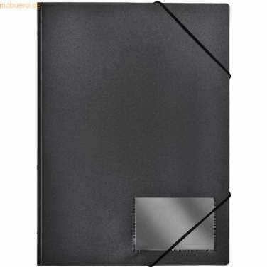 Eckspannmappe A4 PP vollfarbig schwarz