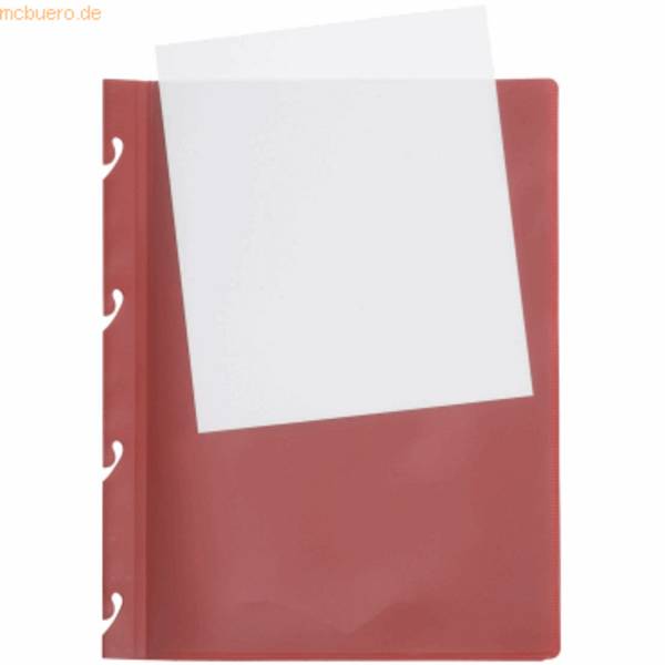 Einhakhefter Variant A4 PP mit Sichttasche vollfarbig rot