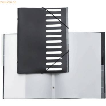 Ordnungsmappe A4 PP 12 Fächer schwarz-0