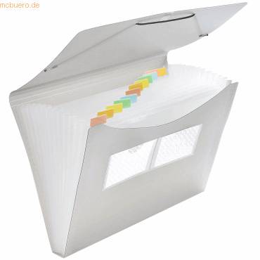 Fächer Gummizugmappe A4 PP 12 Fächer Gummizug transluzent rauchtopas-0
