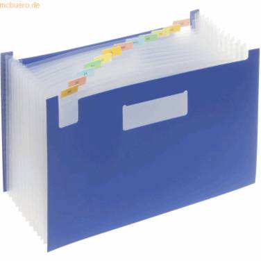 Fächer-Stehsammler A4 PP 12 Fächer blau
