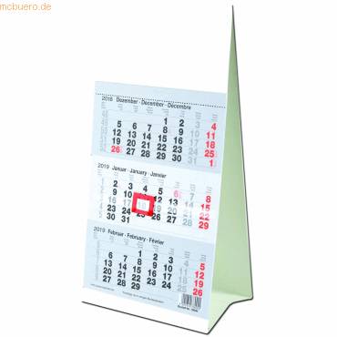 3-Monats-Tischkalender 10,5 x 20cm Kalendarium 2027