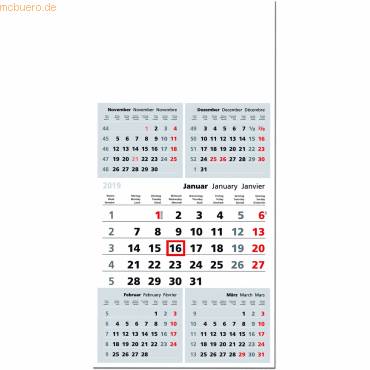 5-Monatskalender 30x64cm Kalendarium 2027-0