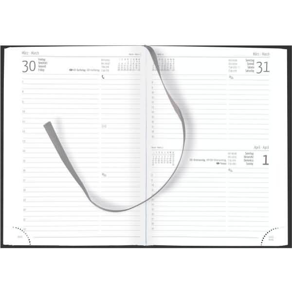 Buchkalender A5 1 Tag/Seite schwarz 2027-1