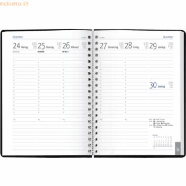Buchkalender Euro-Timer 1 Woche/2 Seiten schwarz 2027