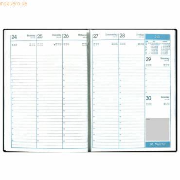 Buchkalender A5 1 Woche auf 2 Seiten blau 2026-1