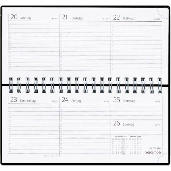 Tischkalender 17x8cm 1 Woche/2 Seiten schwarz 2027-1