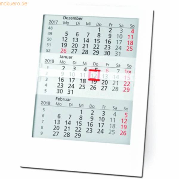 Einlage für 3-Monatstischkalender 10,x13cm Kalendarium 2027